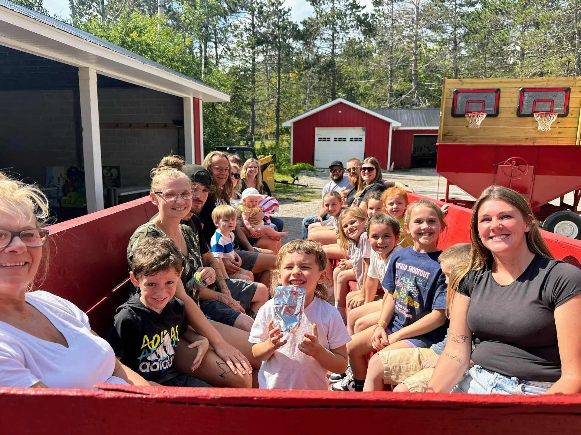 Families together at Family Fun Weekend at Wilderness Valley Farm in Gaylord, Michigan